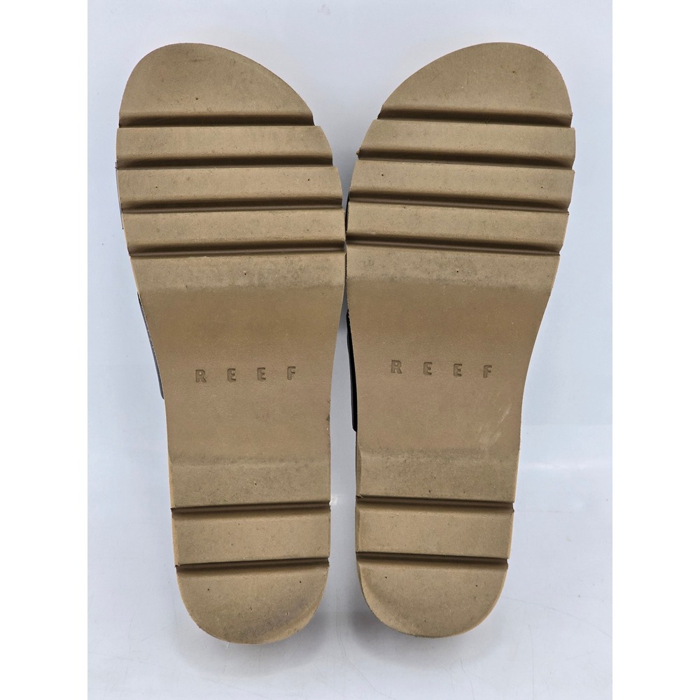 Reef Cushion Vista Higher Sandals Womens 9.5 Black Platform Double Strap -VG - Picture 2 of 12